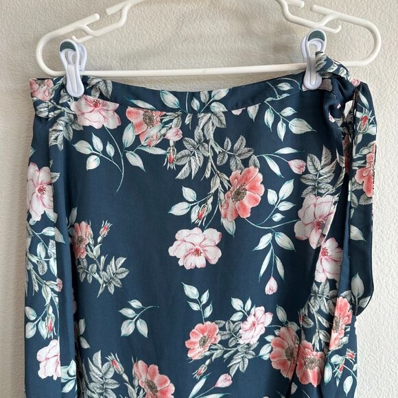 Leith Blue Pink Wrap Midi Skirt Casual - Picture 3 of 6